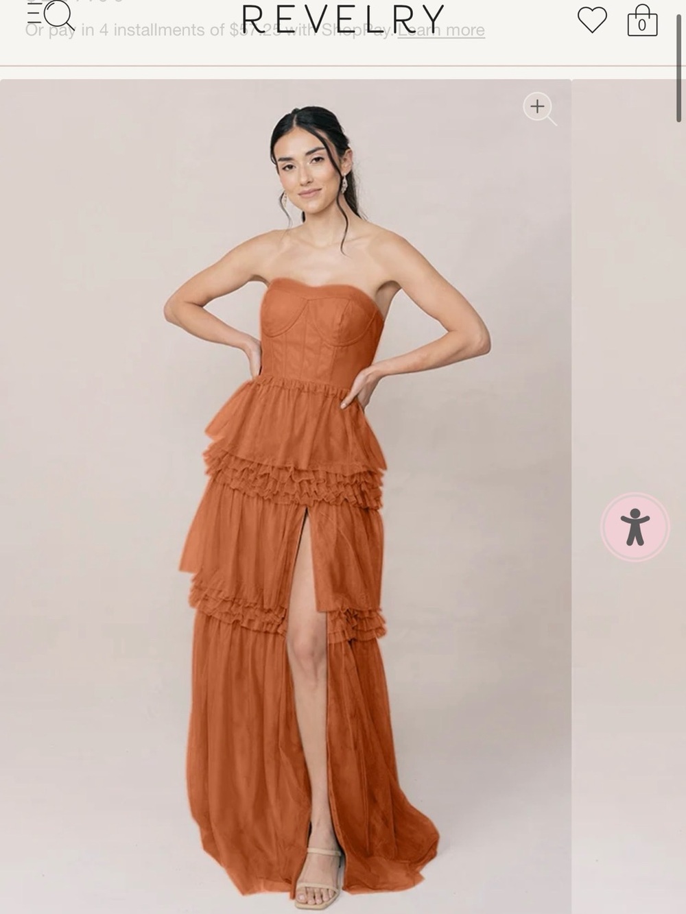 Revelry Rust-Tone Halter Tiered Ruffle Maxi - Picture 5 of 5